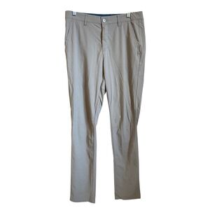 Macade Golf Mens Slim Fit Trousers Light Gray Performance Pants 32x32 Regular
